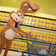 Quicky Nesquik Bunny去购物一些家庭必需品